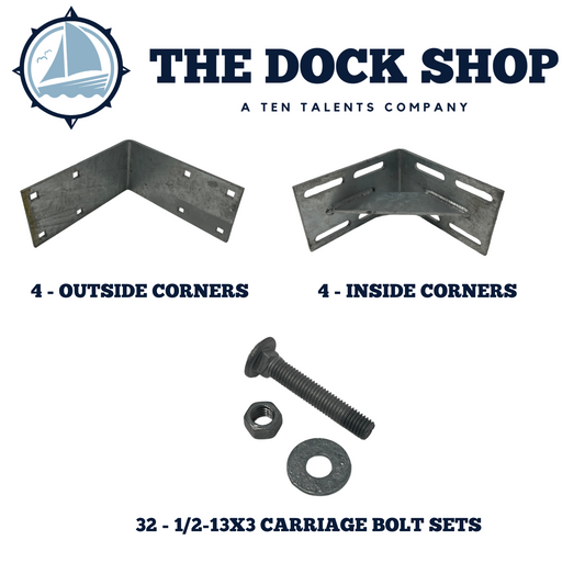 Fabricated Galvanized Steel Dock Corner Set
