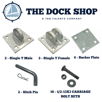 Fabricated Galvanized Steel Dock Connection Set