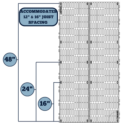 SunWalk Decking - 90 Series | Stone | 2'x4' (24" x 48")