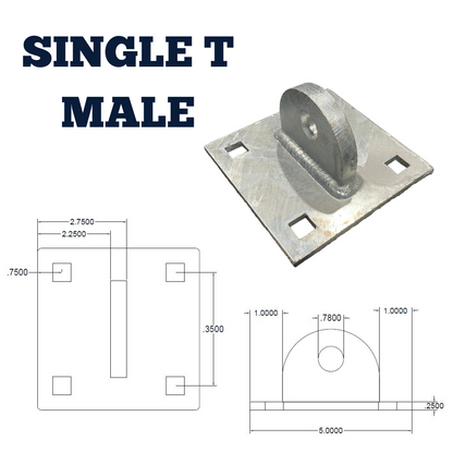 Single T Male Connector